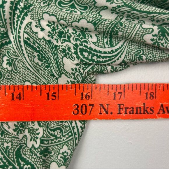 Boden Dolly Day Dress Green Paisley Lined 3/4 Sleeves Gathered Waist Faux Wrap 4 - Picture 7 of 16